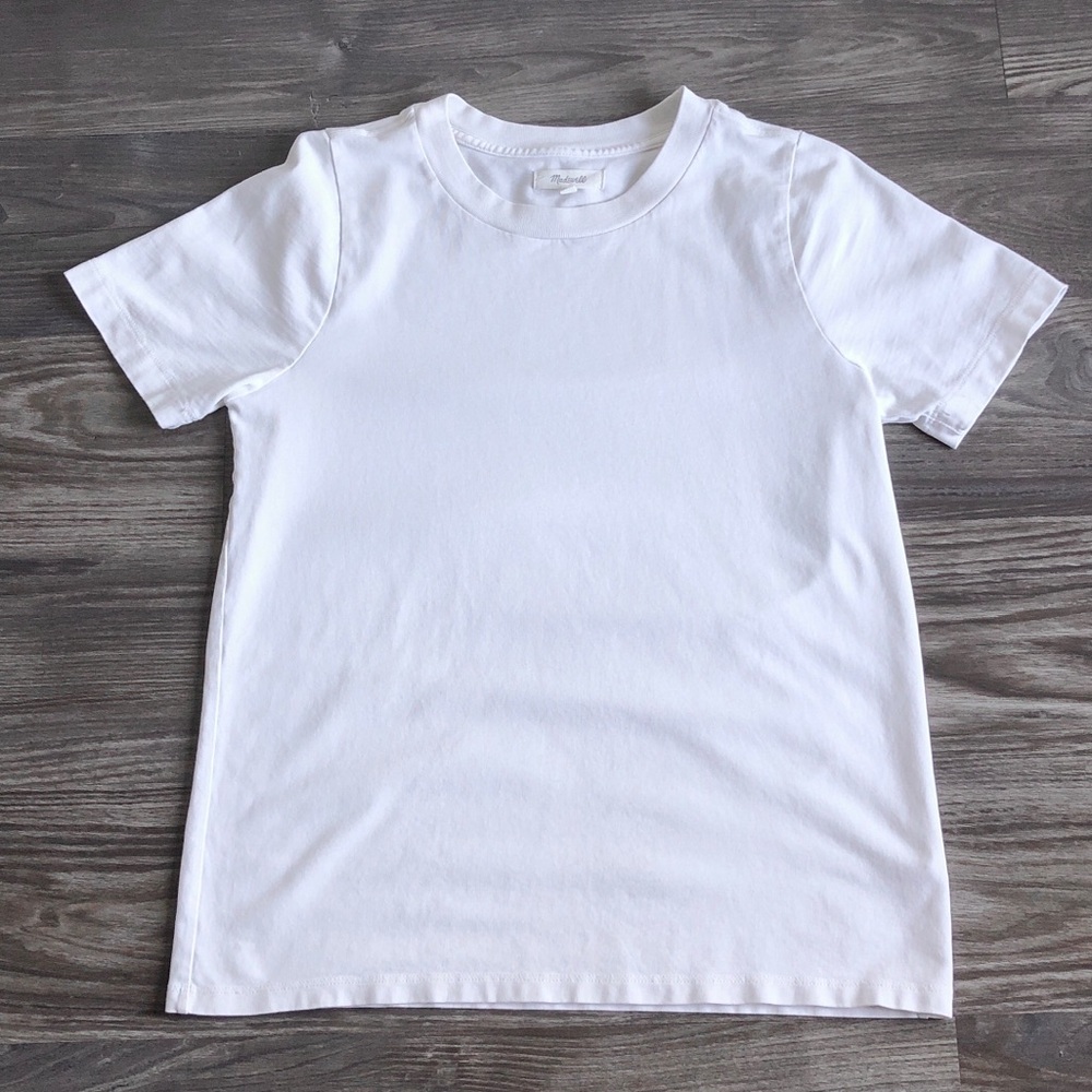 Madewell Cotton Womens Loose Fit Short Sleeve Tee Off White Small
